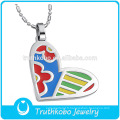 TKB-JP0168 Pendentif en acier inoxydable avec bijoux en forme de coeur en émail pour femmes